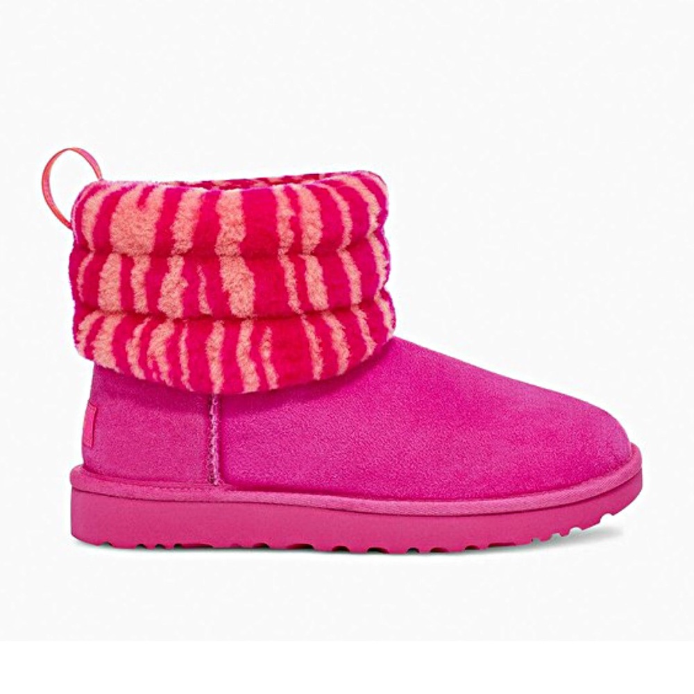 Authentic UGG Fluff Mini Quilted Zebra Boots